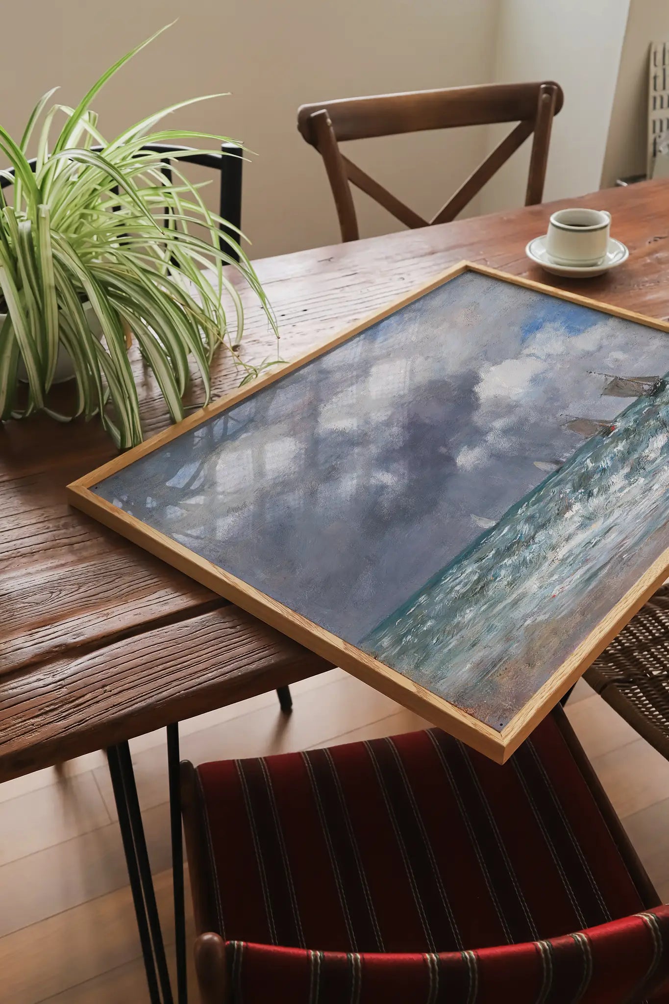 Eugene Boudin - Sailboats near Trouville #52 a beautiful seascape painting reproduction printed by GalleryInk.Art