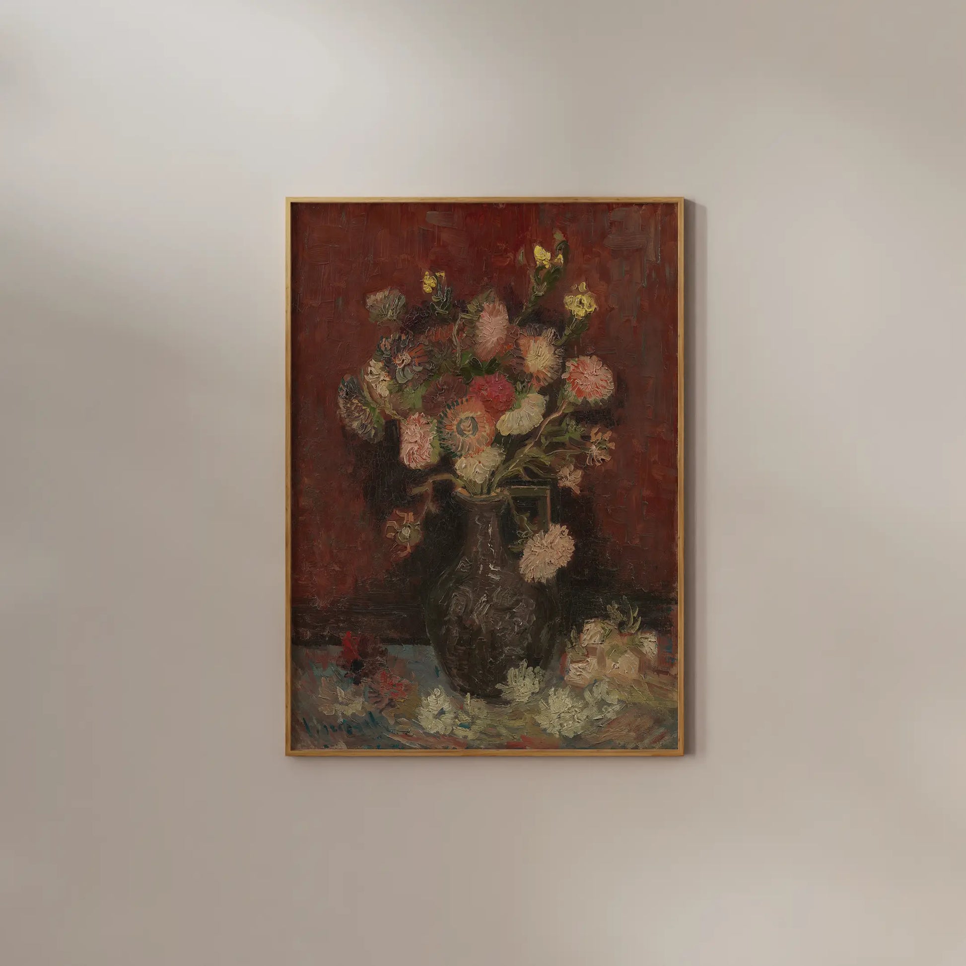 Vincent Van Gogh - Vase with Chinese asters and gladioli #204 a beautiful painting reproduction by GalleryInk.Art