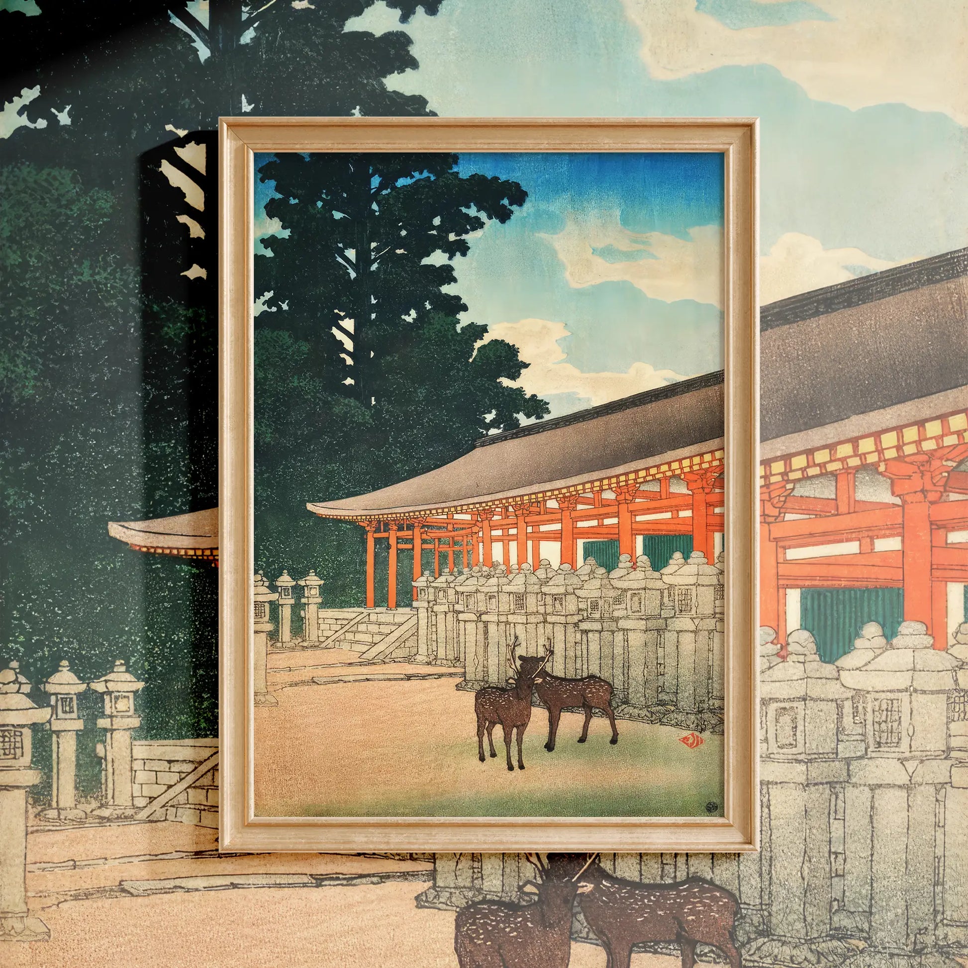 Hasui Kawase - The Kasuga Shrine in Nara #218 a beautiful painting reproduction by GalleryInk.Art