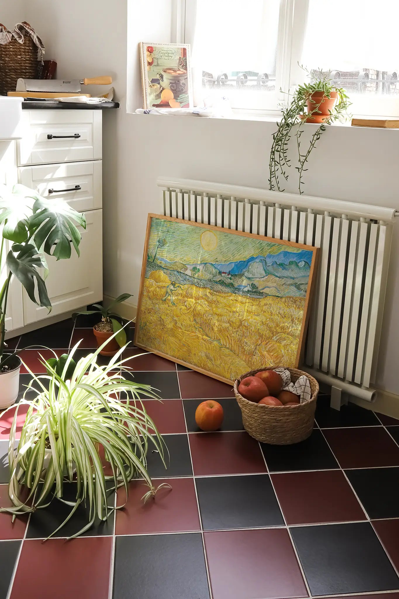 Vincent van Gogh - Wheat Field Behind Saint-Paul Hospital with a Reaper #132 vintage print by GalleryInk.Art