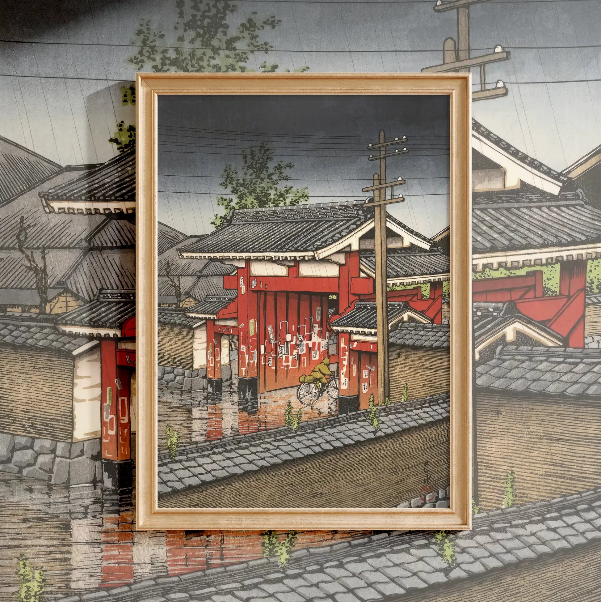 Hasui Kawase - Great Gate at Shiba #49 a beautiful painting reproduction by GalleryInk.Art