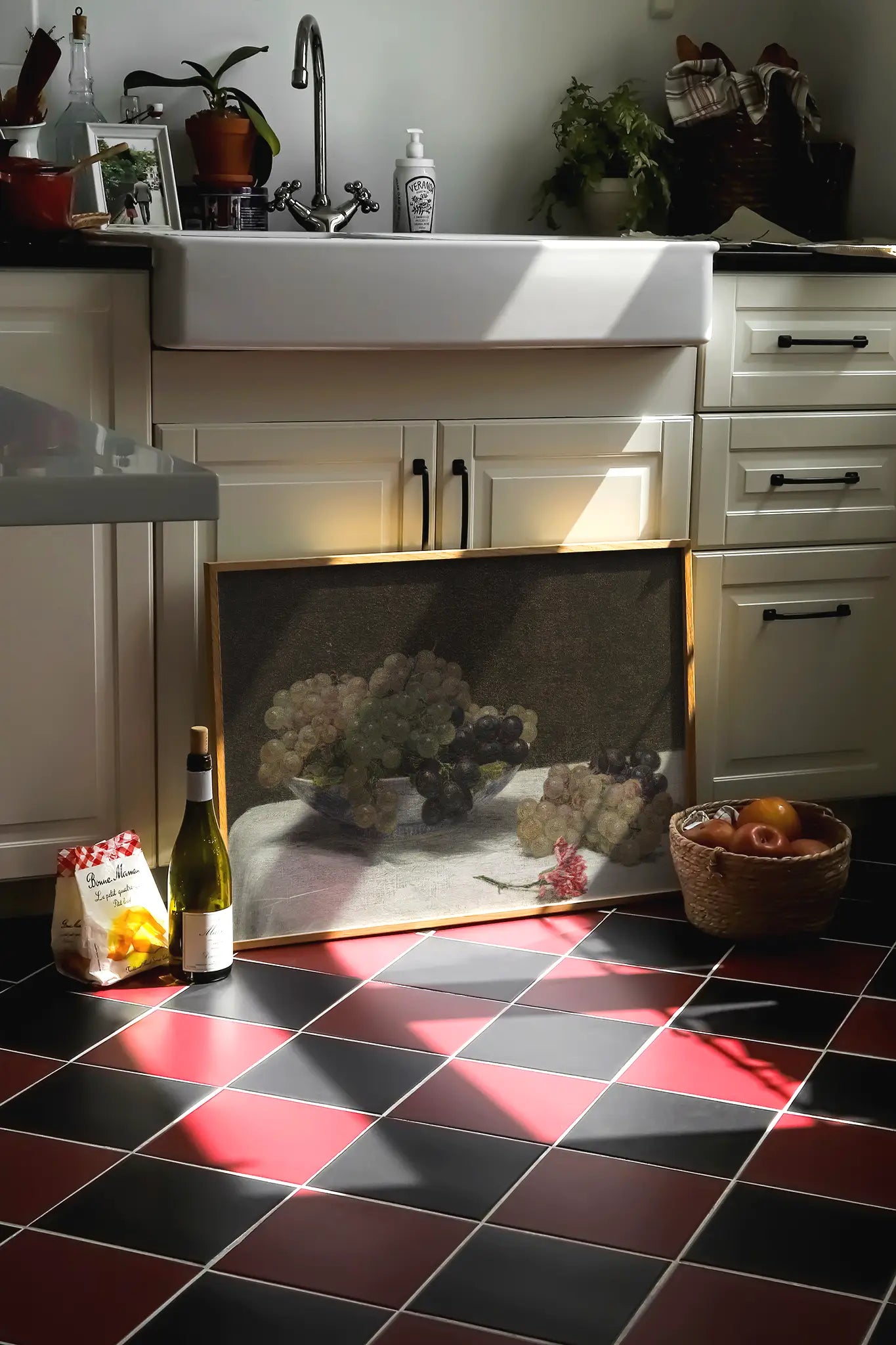 Henri Fantin-Latour - Still Life with Grapes and a Carnation #49 a beautiful winter painting reproduction printed by GalleryInk.Art