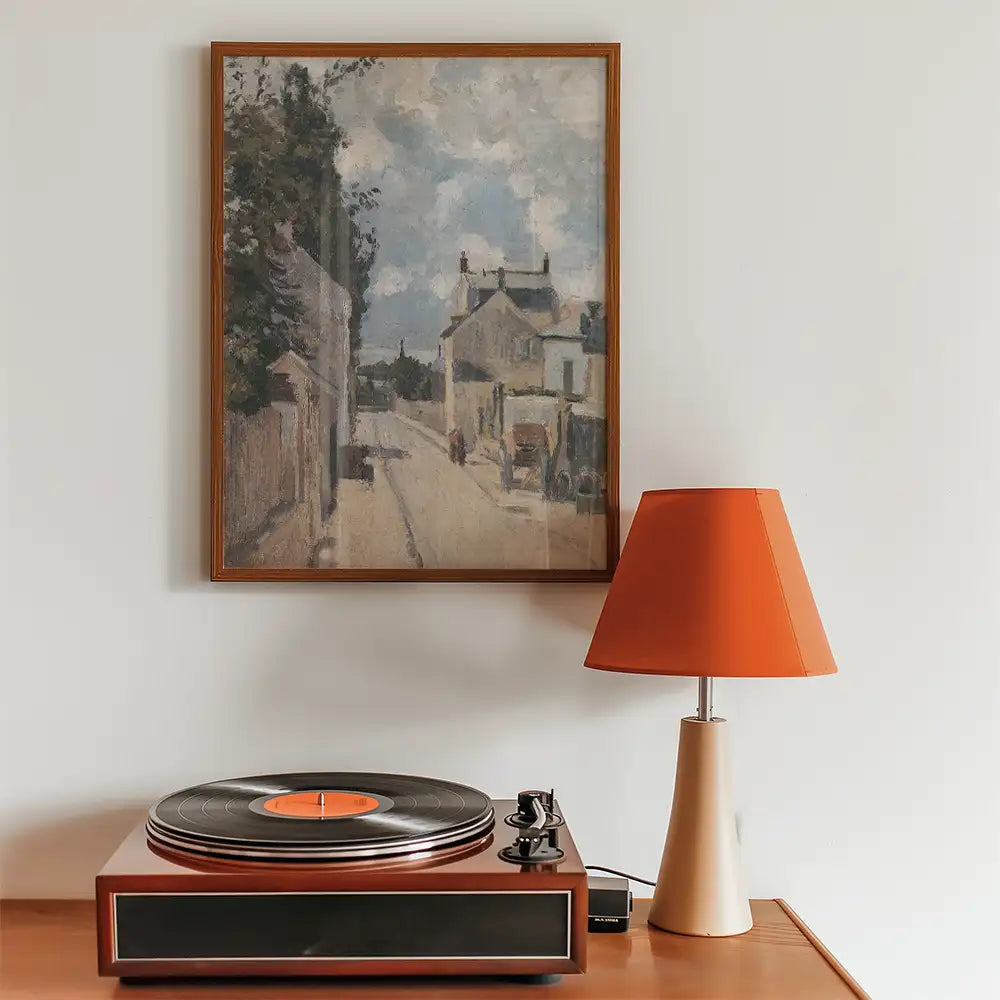 Rue de L'Hermitage Pontoise by Camille Pissarro - Art Print Mockup 2