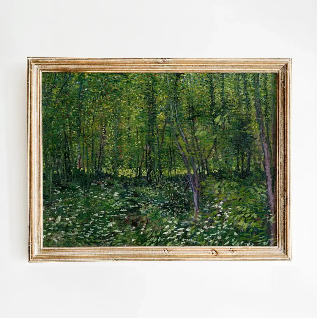 Vincent van Gogh - Trees and undergrowth #174 vintage print by GalleryInk.Art