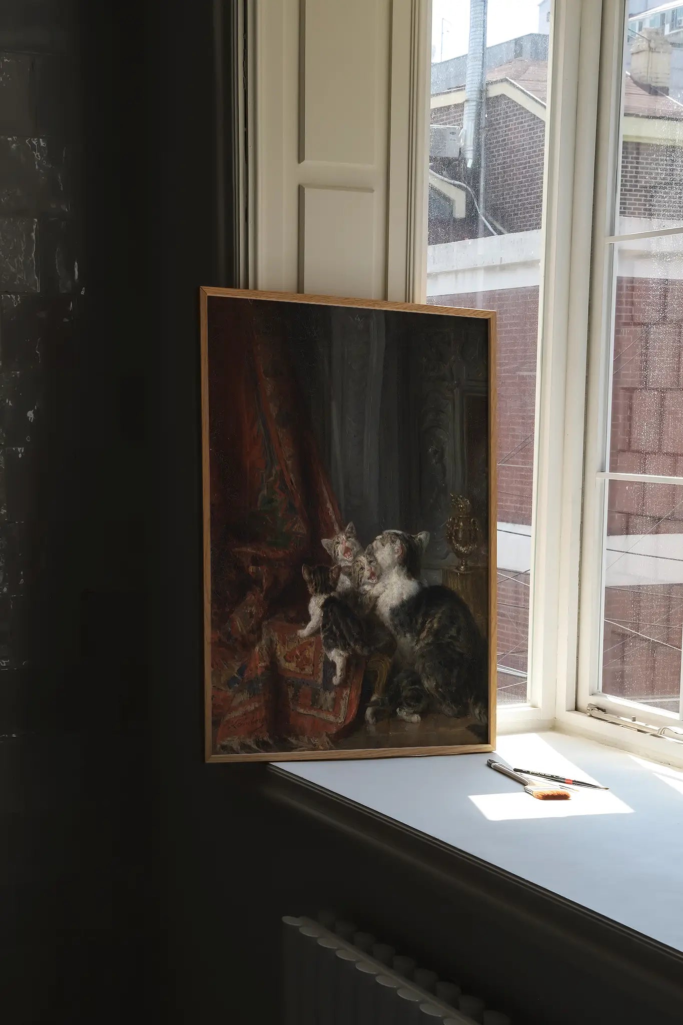 Interior with cats (1875-1900) - Louis-Eugène Lambert #219 a beautiful painting reproduction by GalleryInk.Art