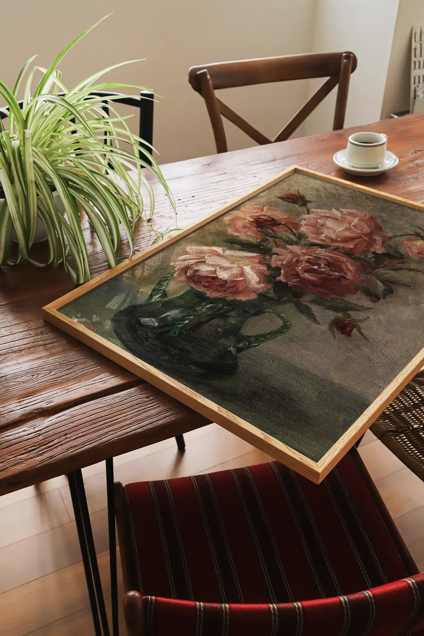 Elise Nees von Esenbeck - Rosen in Vase #18 a beautiful painting reproduction printed by GalleryInk.Art, a store providing still life wall art prints