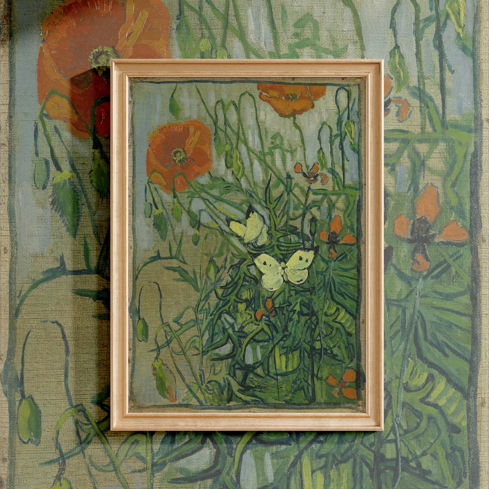 Vincent Van Gogh - Butterflies and poppies #208 a beautiful painting reproduction by GalleryInk.Art