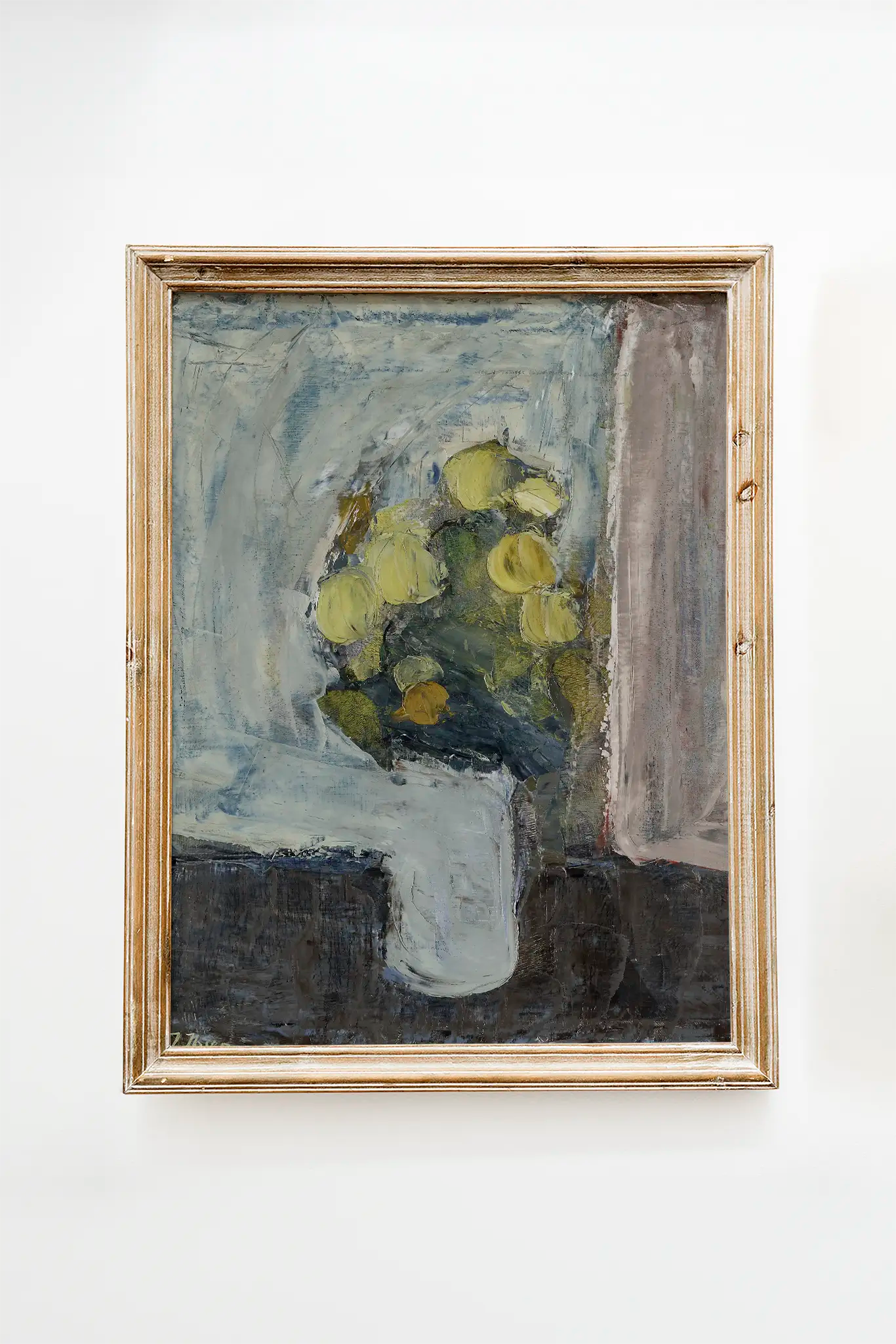 Immanuel Ibsen - Opstilling med gule blomster #6 a beautiful painting reproduction printed by GalleryInk.Art, a store providing still life wall art prints