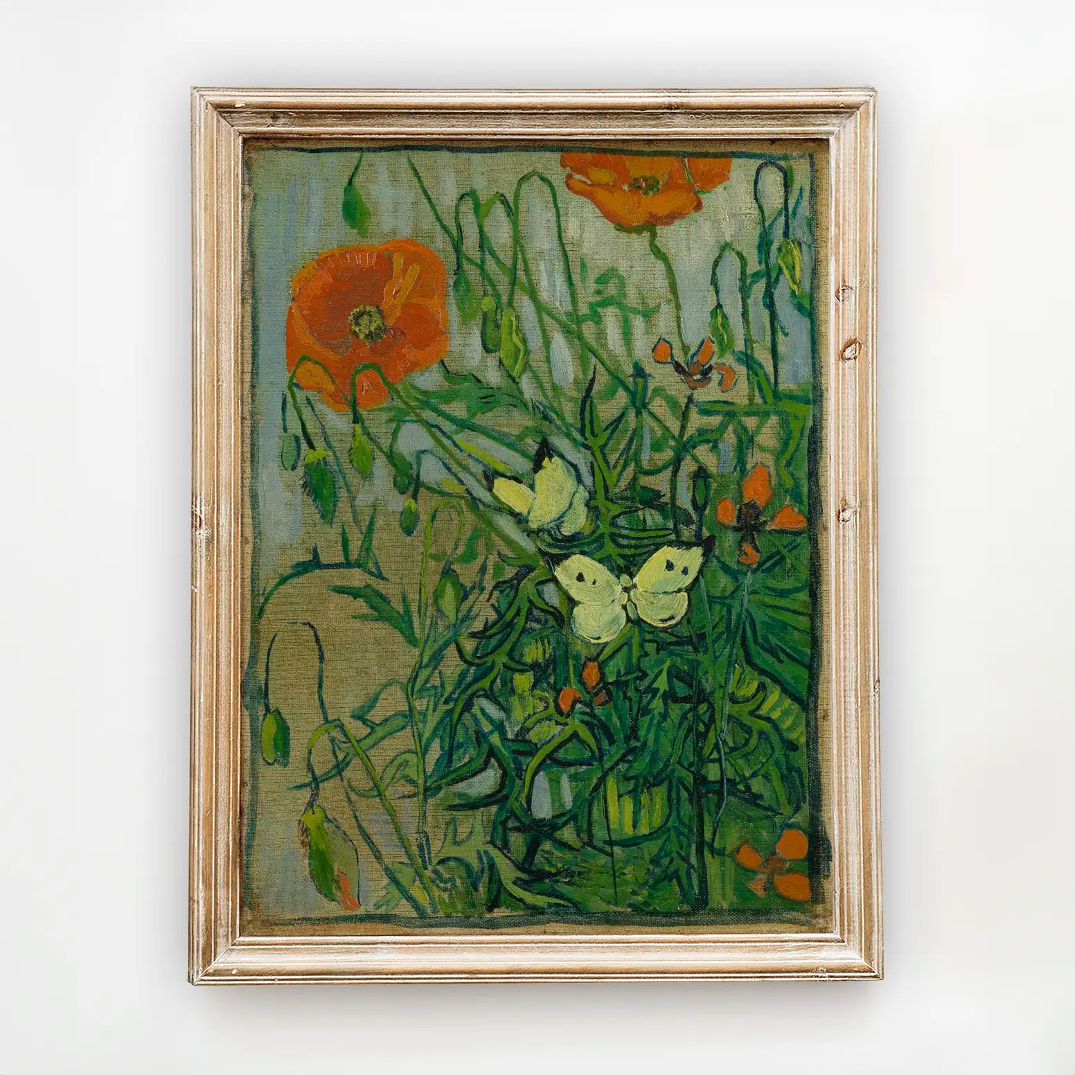Vincent Van Gogh - Butterflies and poppies #208 a beautiful painting reproduction by GalleryInk.Art