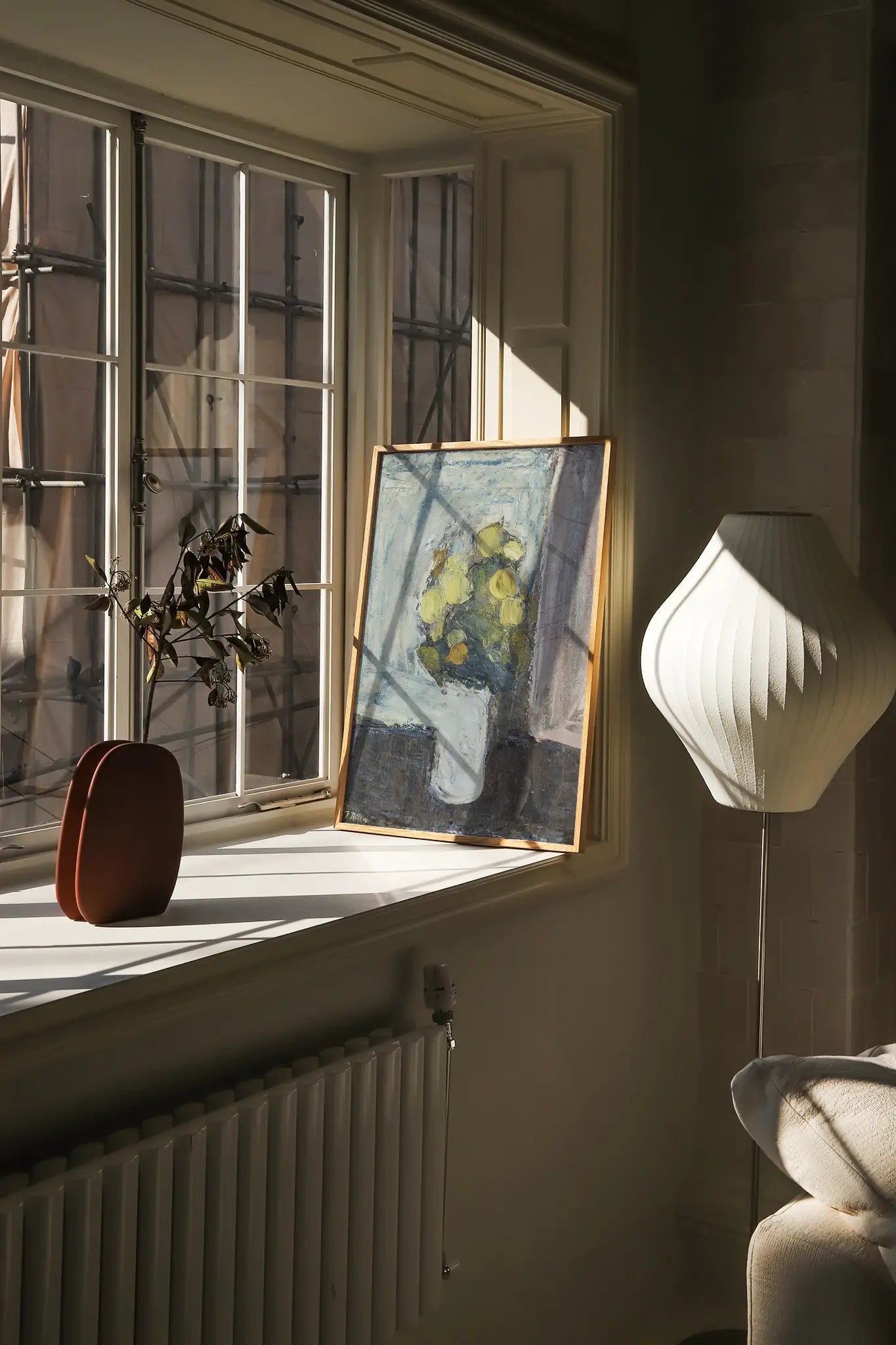 Immanuel Ibsen - Opstilling med gule blomster #6 a beautiful painting reproduction printed by GalleryInk.Art, a store providing still life wall art prints