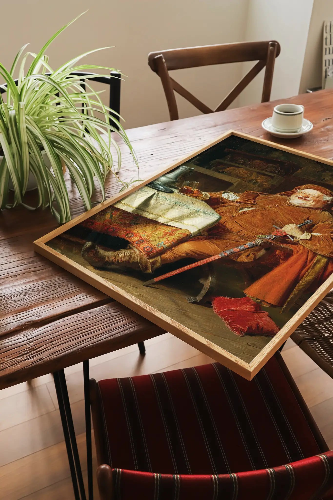 Eduard von Grützner - Falstaff With A Sword, Wine Jug And Glass #143 poster print