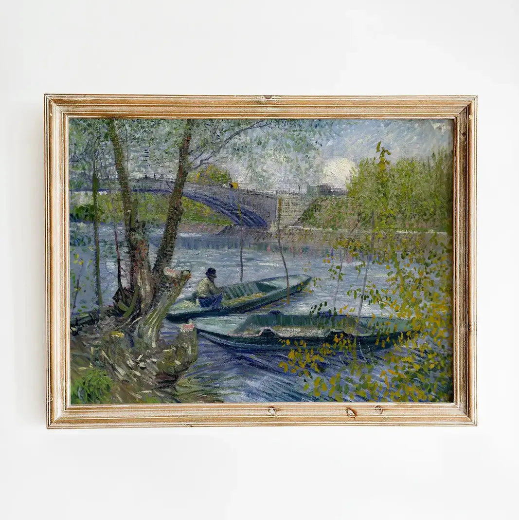 Vincent van Gogh - Fishing in Spring, the Pont de Clichy #11 a beautiful painting reproduction printed by GalleryInk.Art
