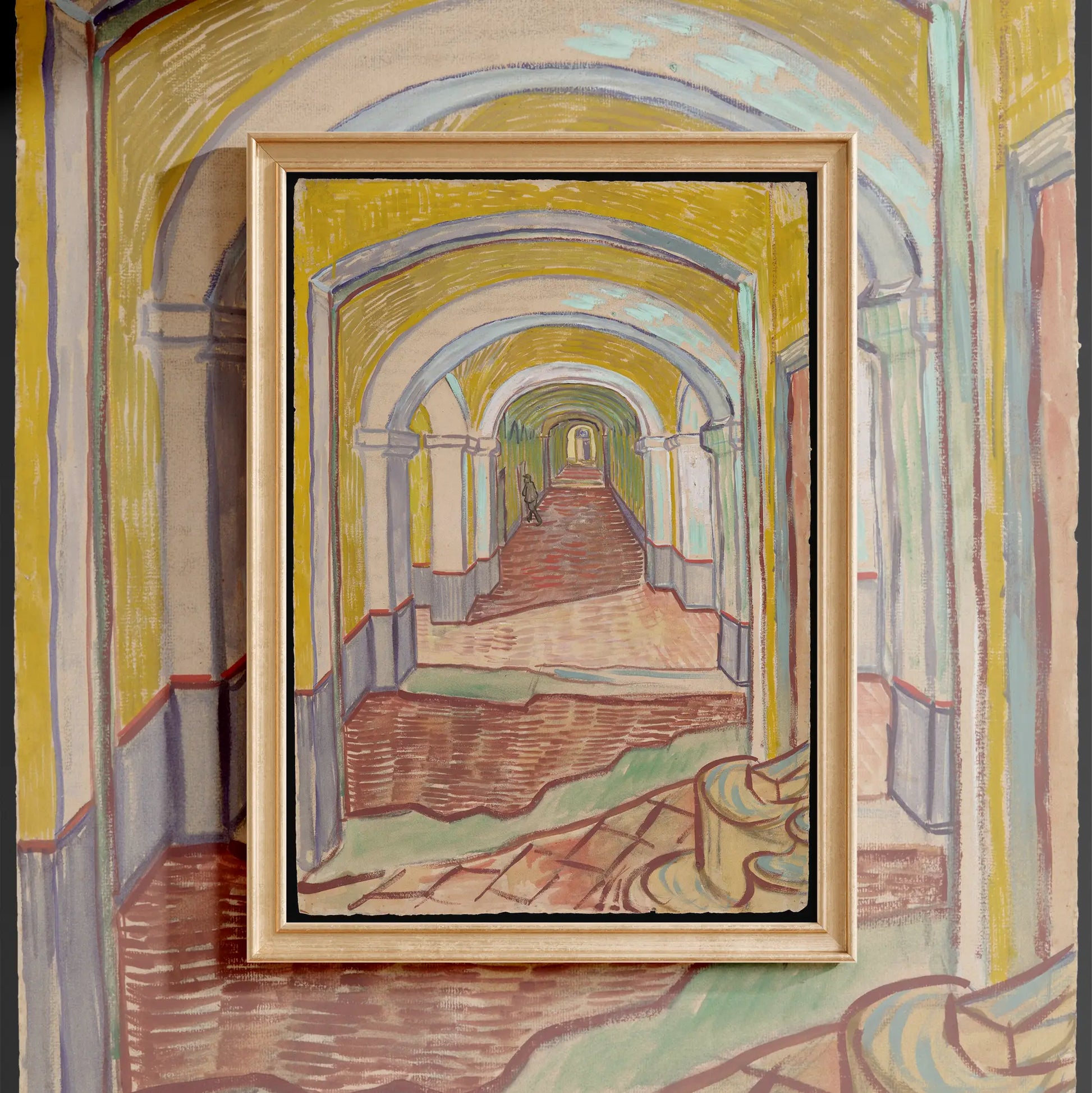 Vincent Van Gogh - Corridor in the Asylum #113 a beautiful painting reproduction by GalleryInk.Art