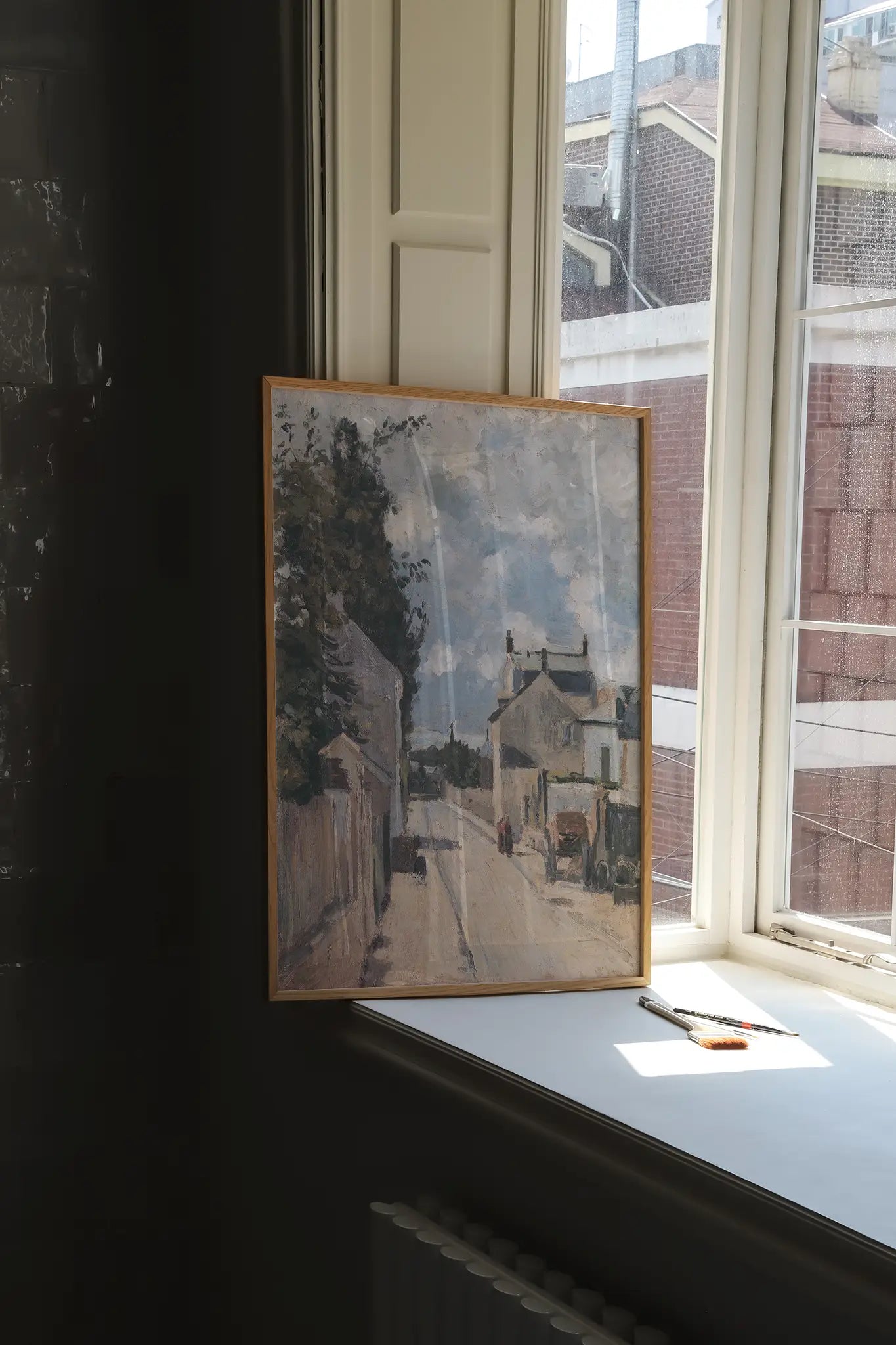 Camille Pissarro - Rue de L'Hermitage Pontoise #31 a beautiful landscape painting reproduction printed by GalleryInk.Art, a store providing landscape wall art prints