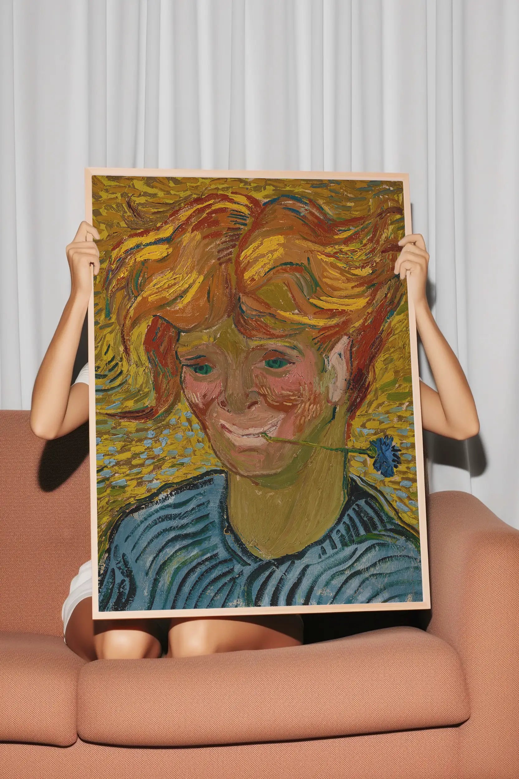 Vincent Van Gogh - Jeune homme au bleuet #180 a beautiful painting reproduction by GalleryInk.Art
