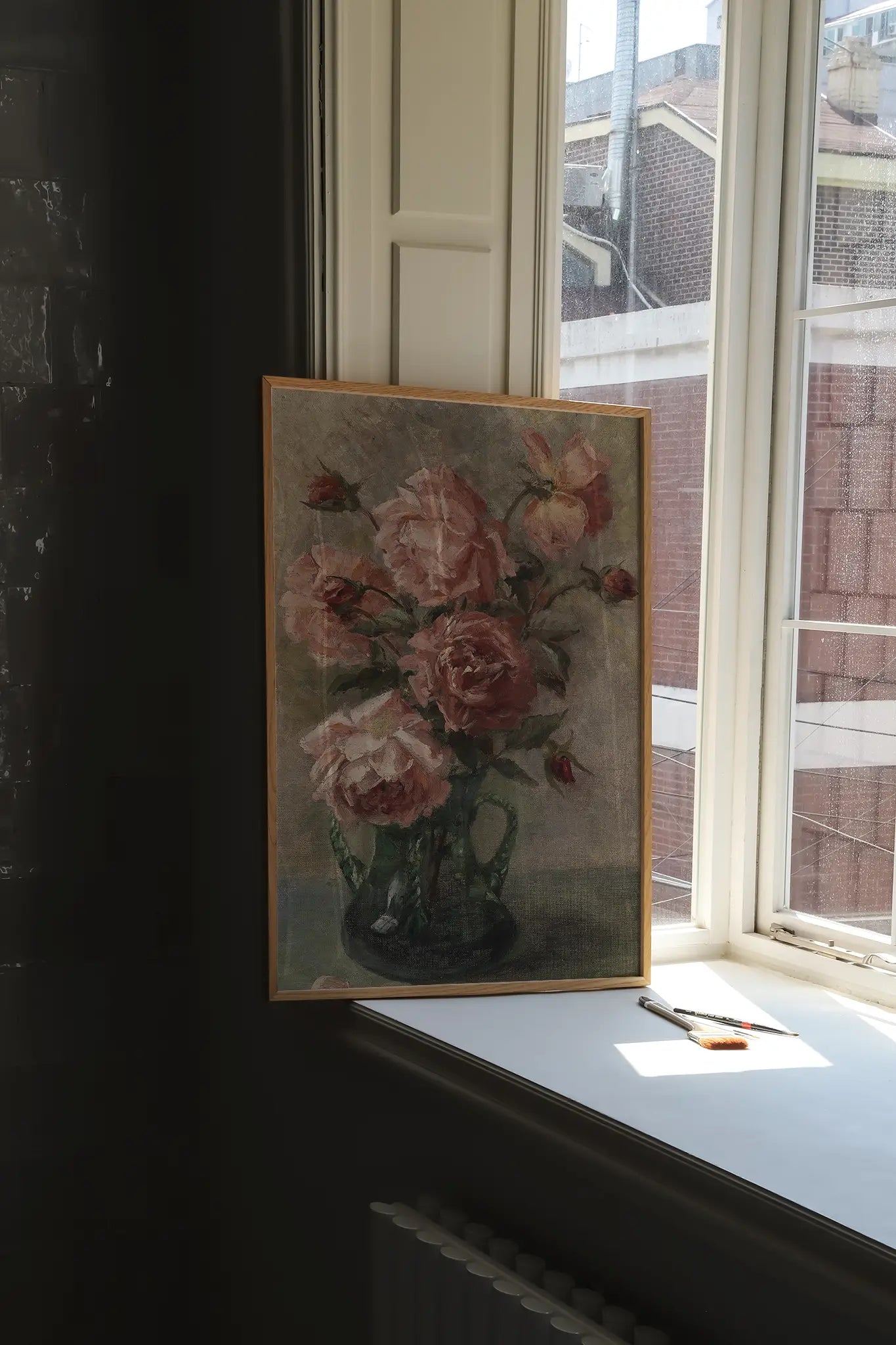 Elise Nees von Esenbeck - Rosen in Vase #18 a beautiful painting reproduction printed by GalleryInk.Art, a store providing still life wall art prints