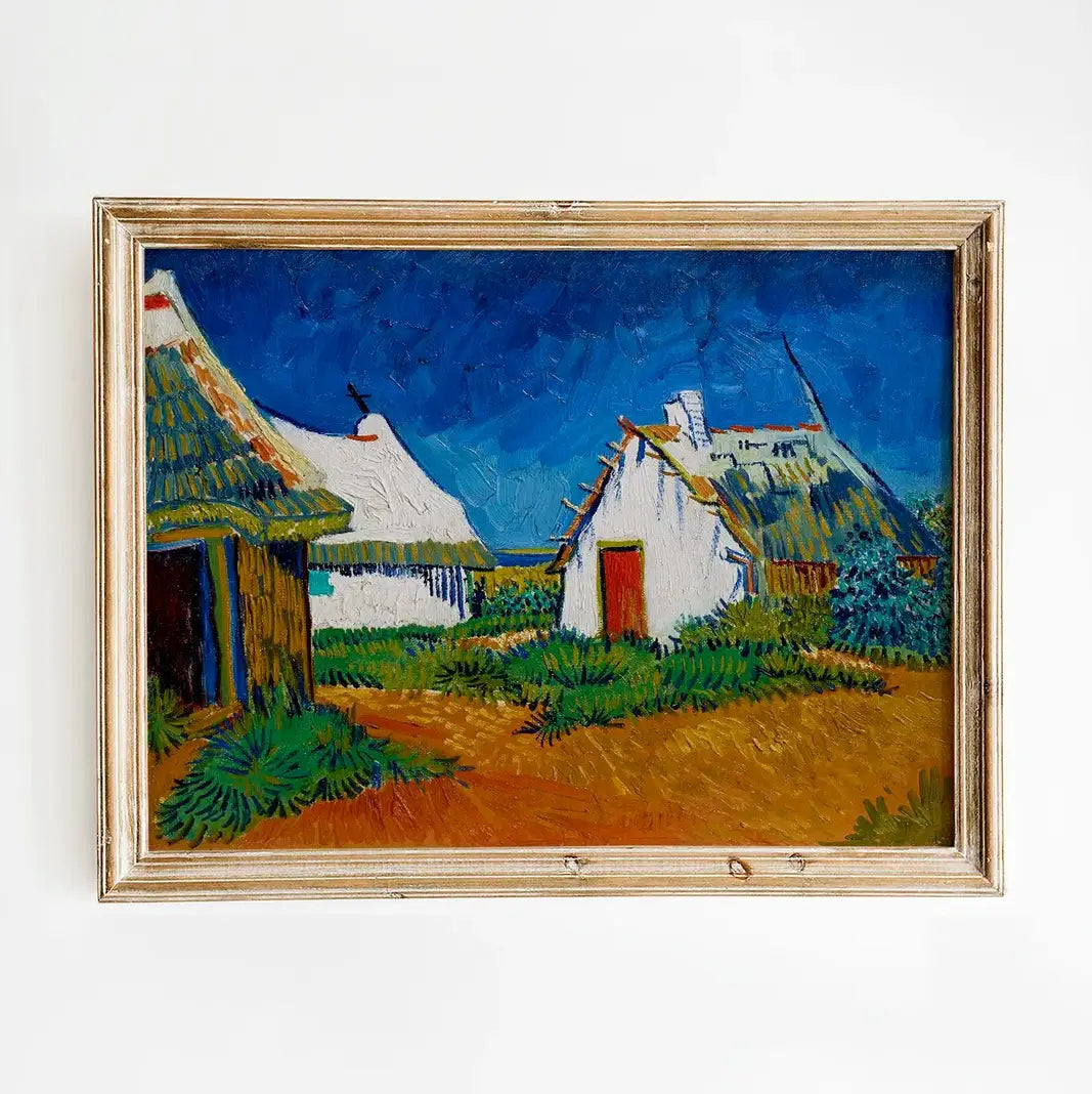 Vincent van Gogh - Three white cottages in Saintes-Maries #129 vintage print by GalleryInk.Art