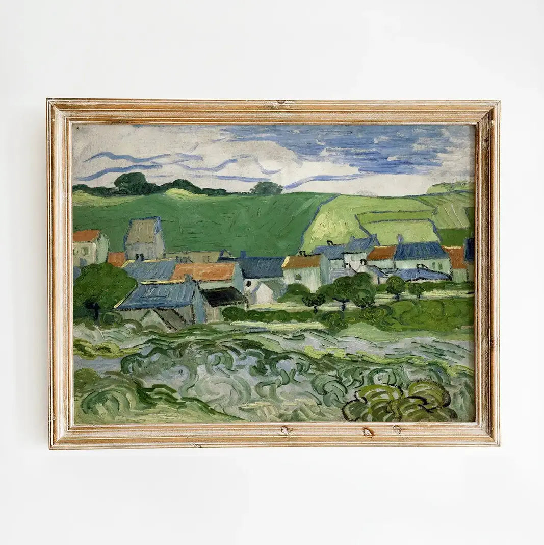 Vincent van Gogh - View of Auvers #176 vintage print by GalleryInk.Art
