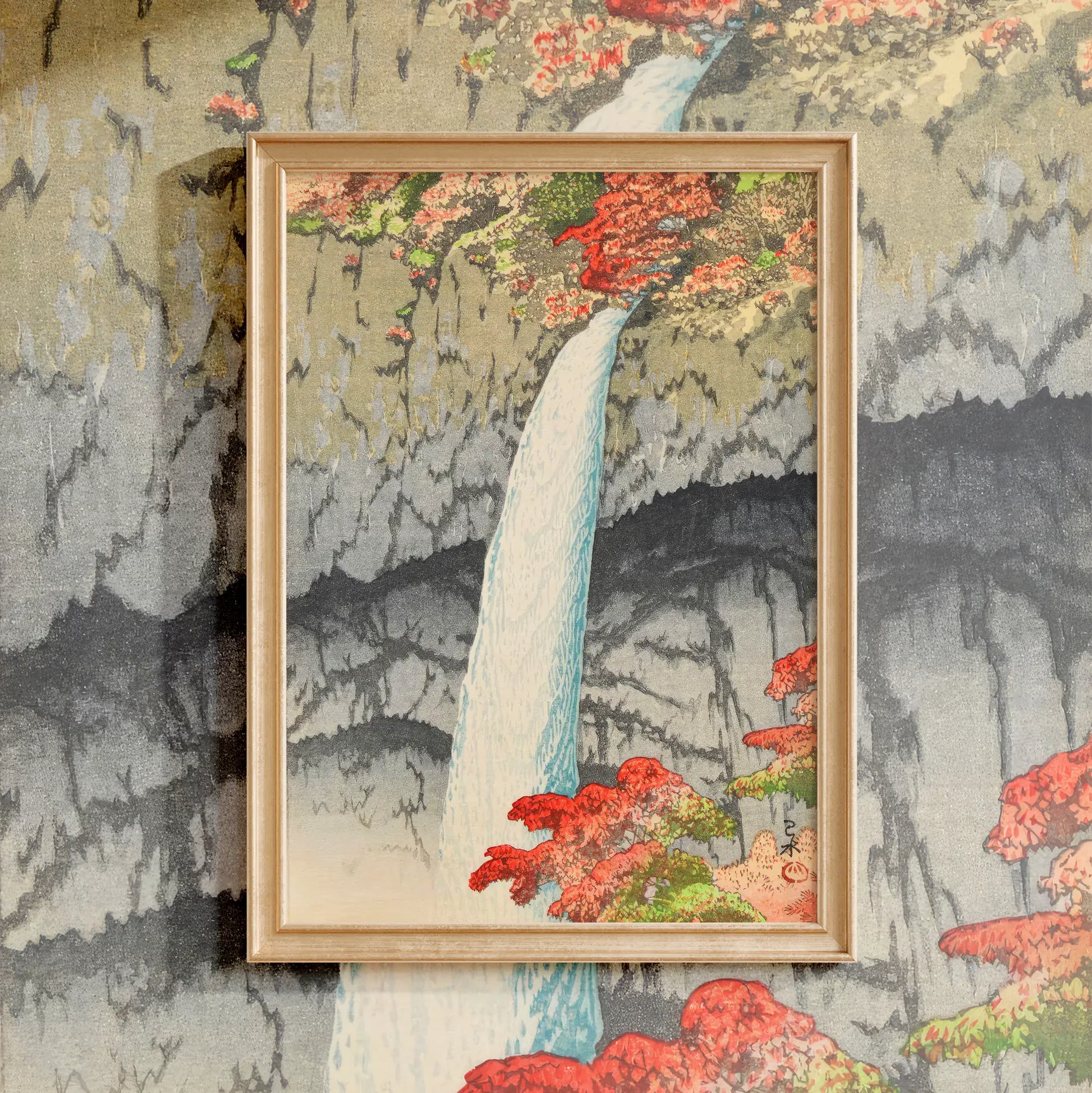 Hasui Kawase - Kegon Waterfall at Nikko #80 a beautiful painting reproduction by GalleryInk.Art