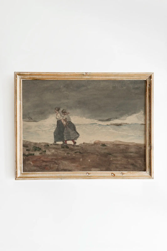 Winslow Homer - Danger #18 a beautiful seascape painting reproduction printed by GalleryInk.Art