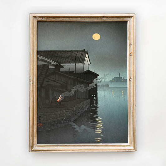 Hasui Kawase - Amagasaki, Daimotsu #3# a beautiful painting reproduction by GalleryInk.Art