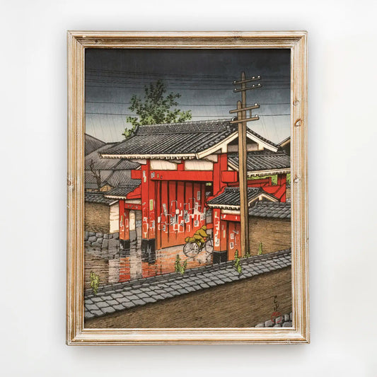 Hasui Kawase - Great Gate at Shiba #49 a beautiful painting reproduction by GalleryInk.Art