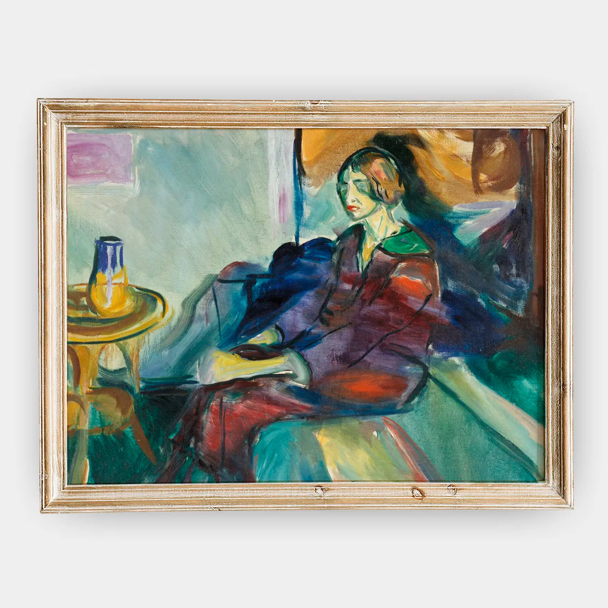 Edvard Munch - Seated Model on the Couch II #47 a beautiful painting reproduction by GalleryInk.Art