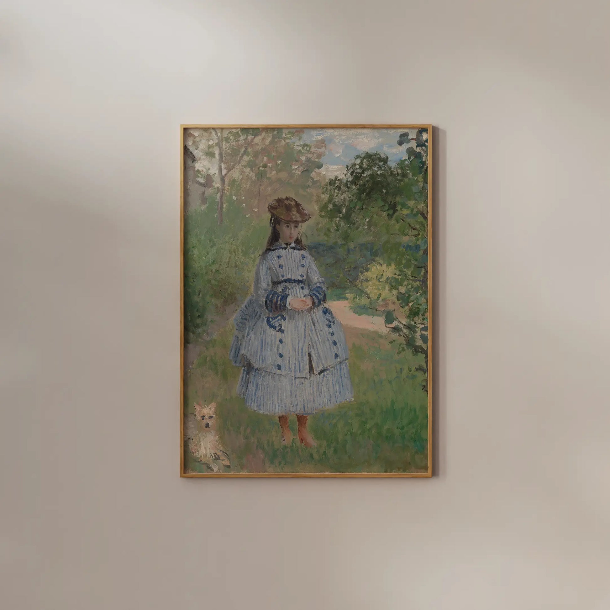 Claude Monet - Girl with Dog #monet-4 a beautiful painting reproduction by GalleryInk.Art