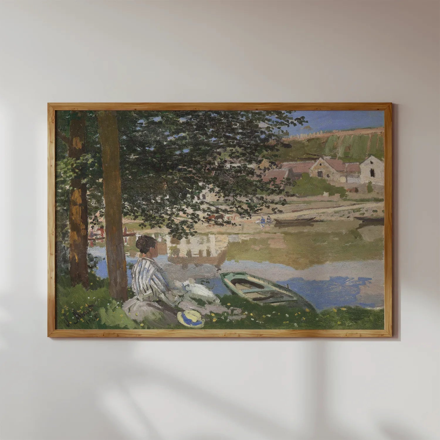 Claude Monet - On the Bank of the Seine, Bennecourt #25 a beautiful painting reproduction by GalleryInk.Art