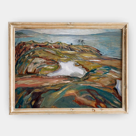 Edvard Munch - Coastal Landscape #17 a beautiful painting reproduction by GalleryInk.Art