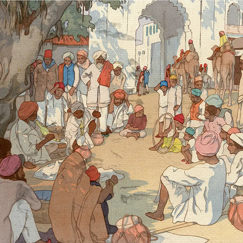 Snake Charmers by Hiroshi Yoshida - Final Mockup Example