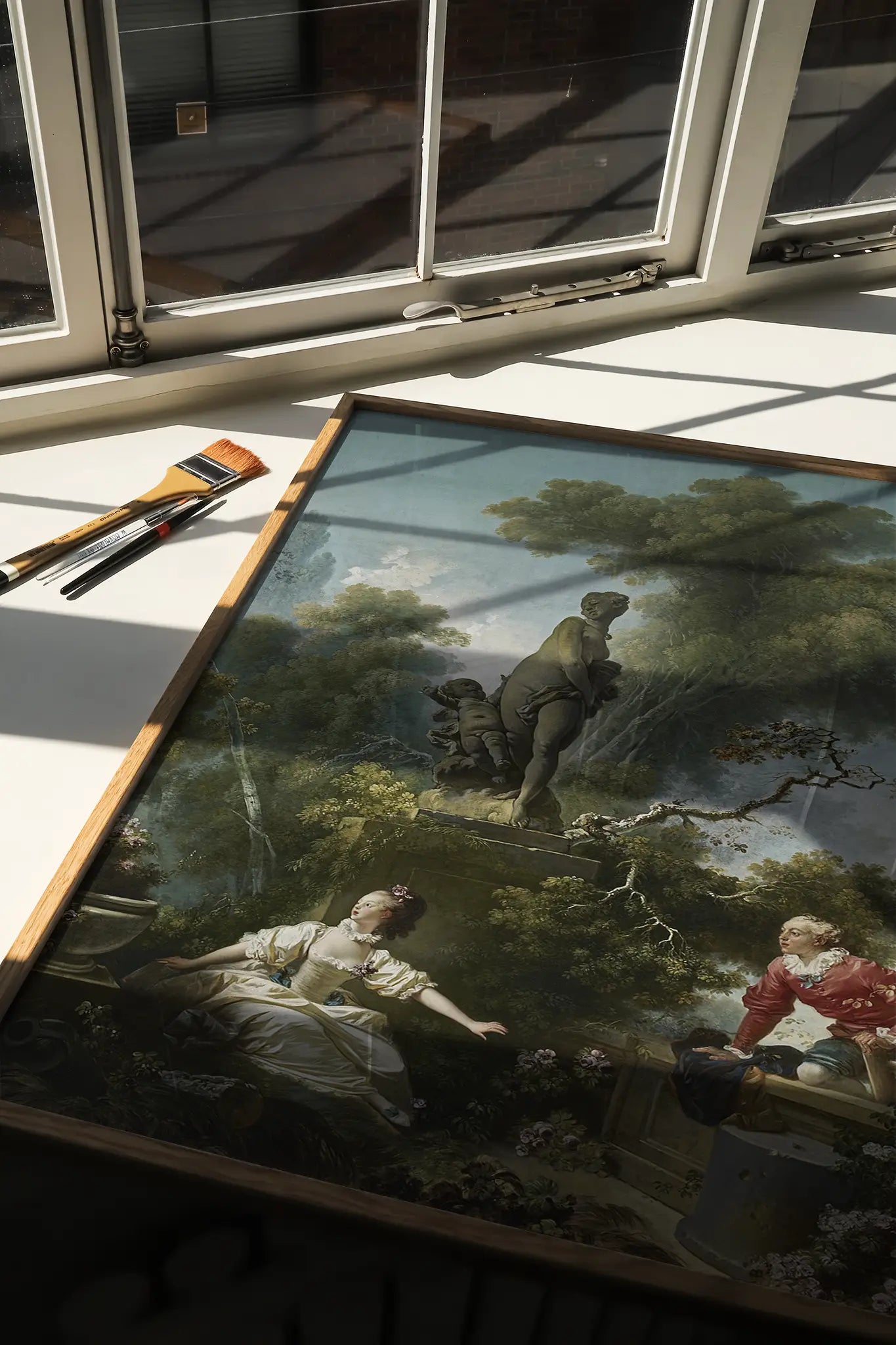 Jean-Honoré Fragonard - The Progress of Love The Meeting #26 painting reproduction printed by GalleryInk.Art, a store providing vintage and romantic wall art prints