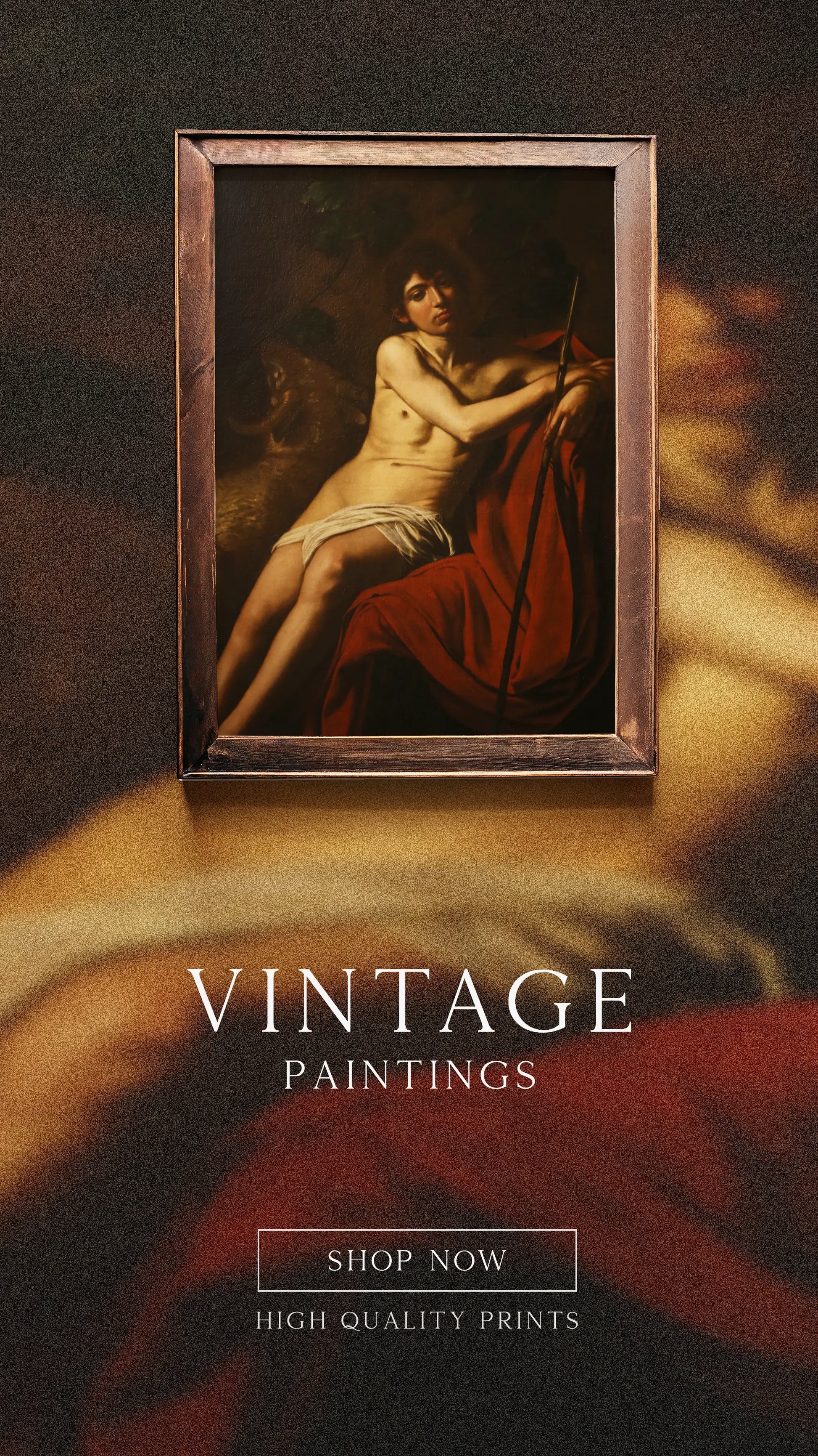 Caravaggio - Saint John the Baptist #14 a beautiful painting reproduction by GalleryInk.Art