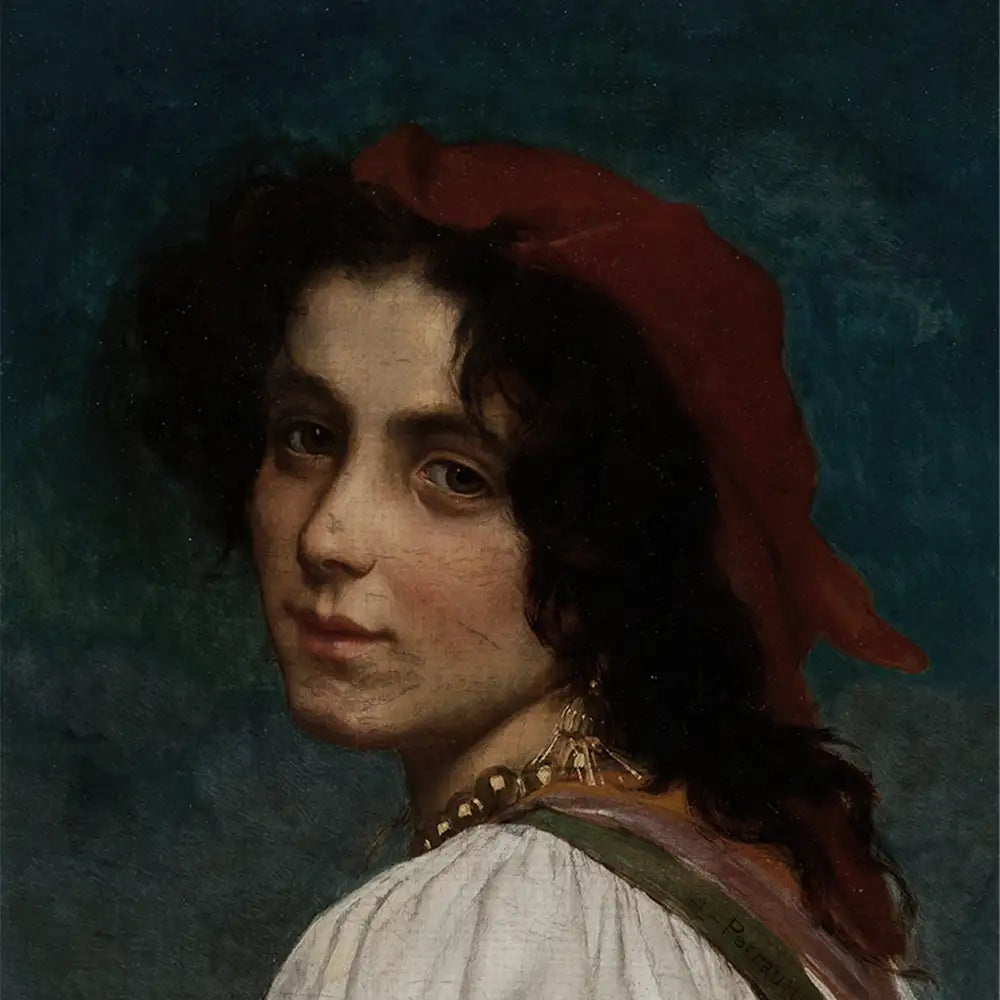 Young lady by Léon Bazille Perrault - Final Mockup Example