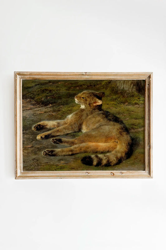 Wild Cat (1850) - Rosa Bonheur #212 a beautiful painting reproduction by GalleryInk.Art