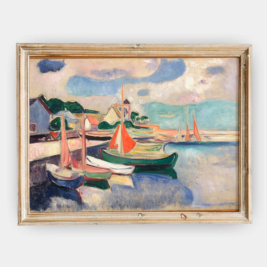 Edvard Munch - Taarbæk Harbour #71 a beautiful painting reproduction by GalleryInk.Art