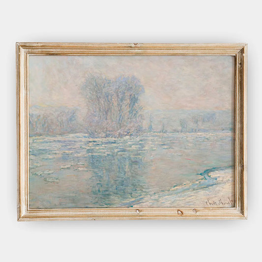 Claude Monet - Glaçons, Effet Blanc #147 a beautiful painting reproduction by GalleryInk.Art