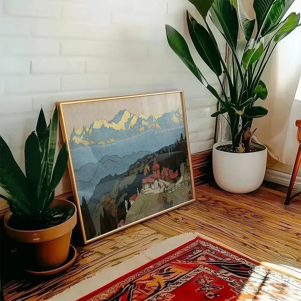 Morning of Darjeeling by Hiroshi Yoshida - Art Print Mockup 2