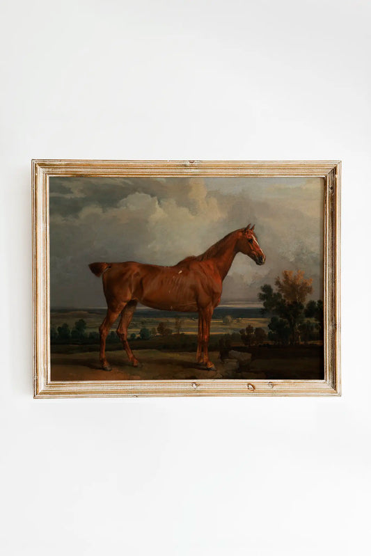 James Ward - Hunter in a landscape #equestrian-5 a beautiful landscape painting reproduction printed by GalleryInk.Art