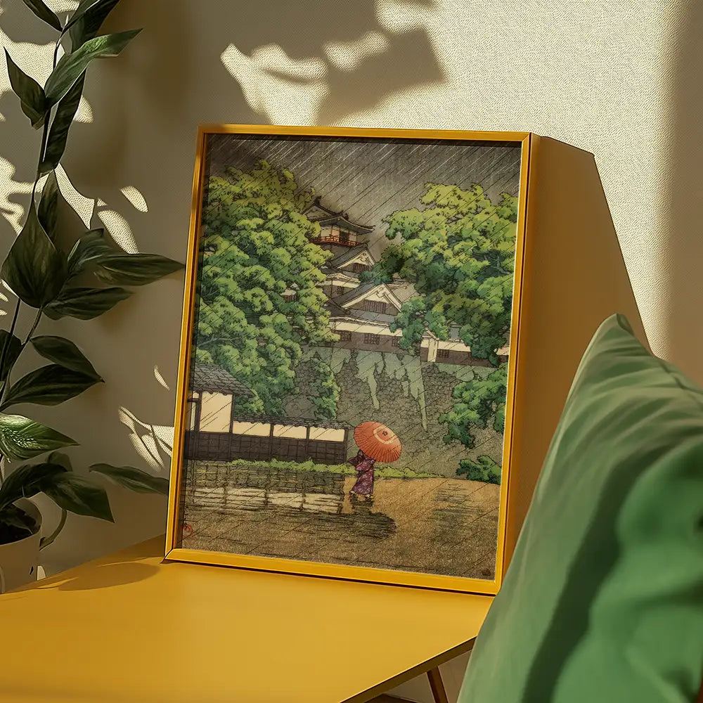 Udo Tower, Kumamoto Castle by Hasui Kawase - Art Print Mockup 3