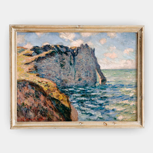 Claude Monet - The Cliff of Aval, Etrétat #60 a beautiful painting reproduction by GalleryInk.Art