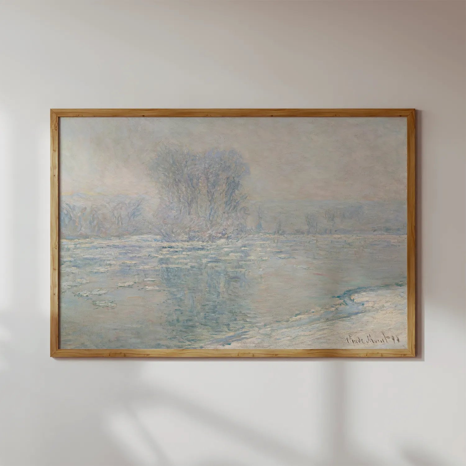 Claude Monet - Glaçons, Effet Blanc #147 a beautiful painting reproduction by GalleryInk.Art