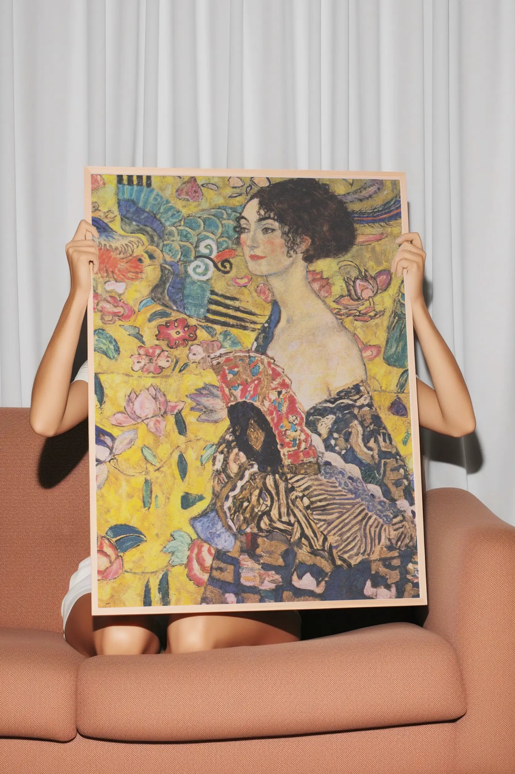 Gustav Klimt - Woman with fan #42 a beautiful painting reproduction by GalleryInk.Art