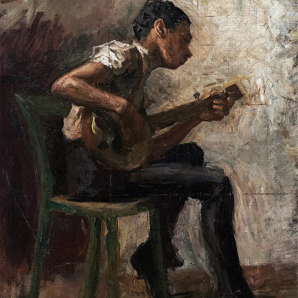 The Banjo Player by Thomas Eakins - Final Mockup Example