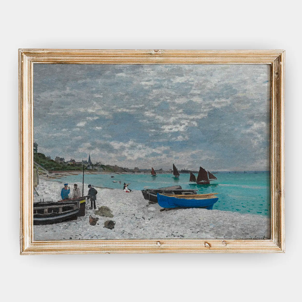 Claude Monet - The Beach at Sainte-Adresse #54 a beautiful painting reproduction by GalleryInk.Art