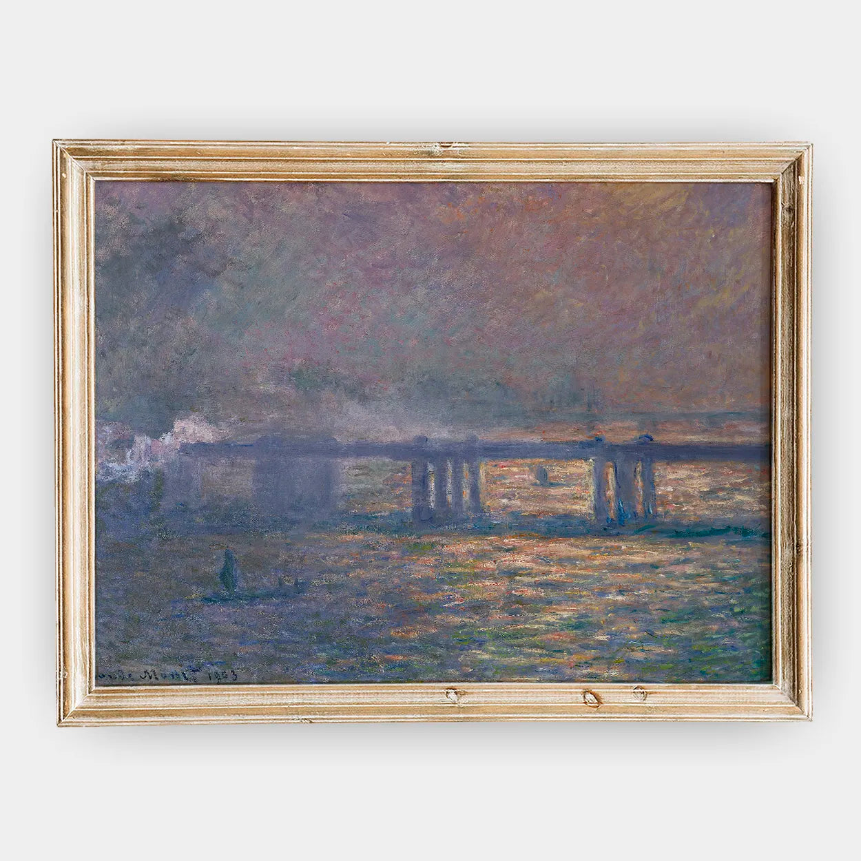 Claude Monet - Charing Cross Bridge #17 a beautiful painting reproduction by GalleryInk.Art