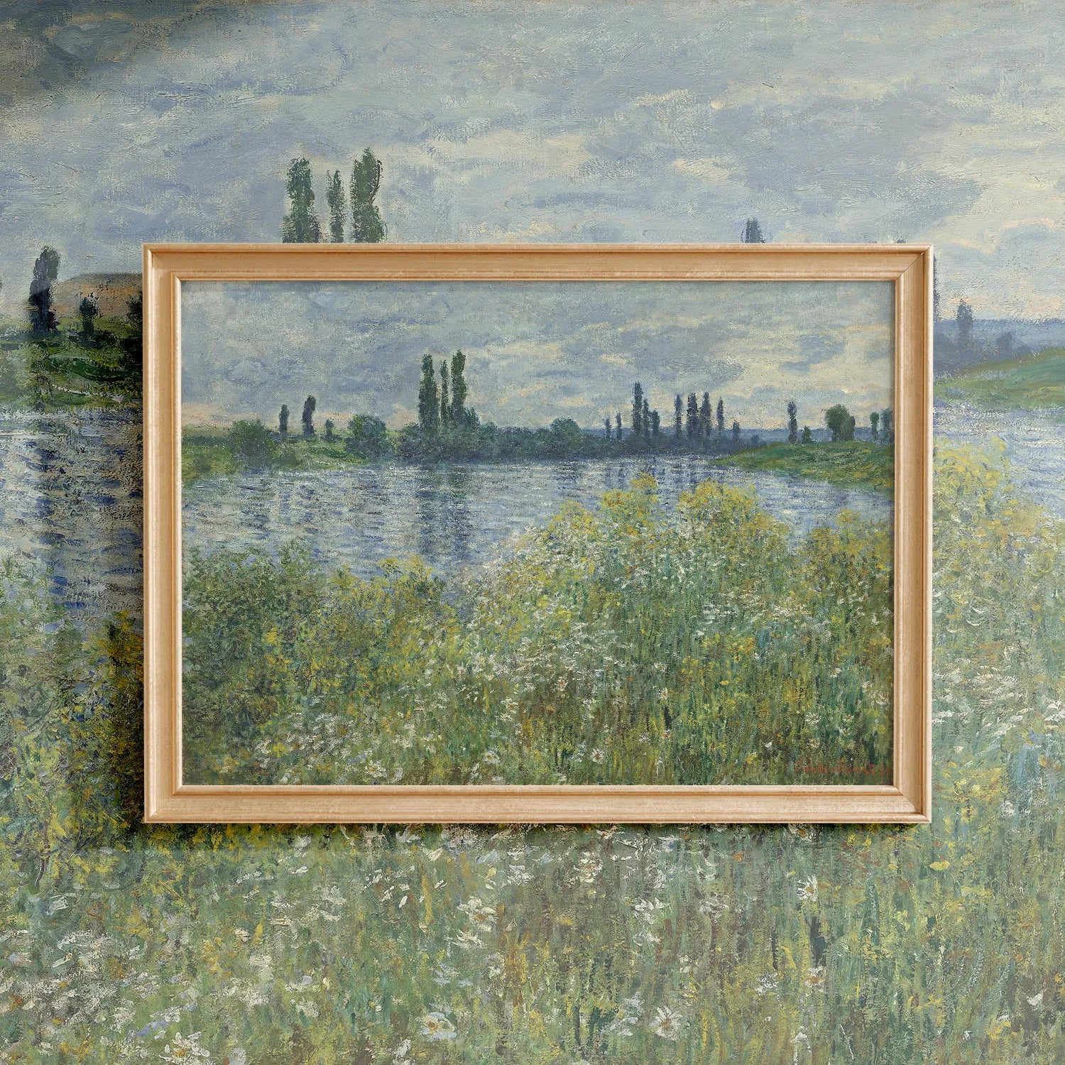 Claude Monet - Banks of the Seine,Vétheuil #14 a beautiful painting reproduction by GalleryInk.Art