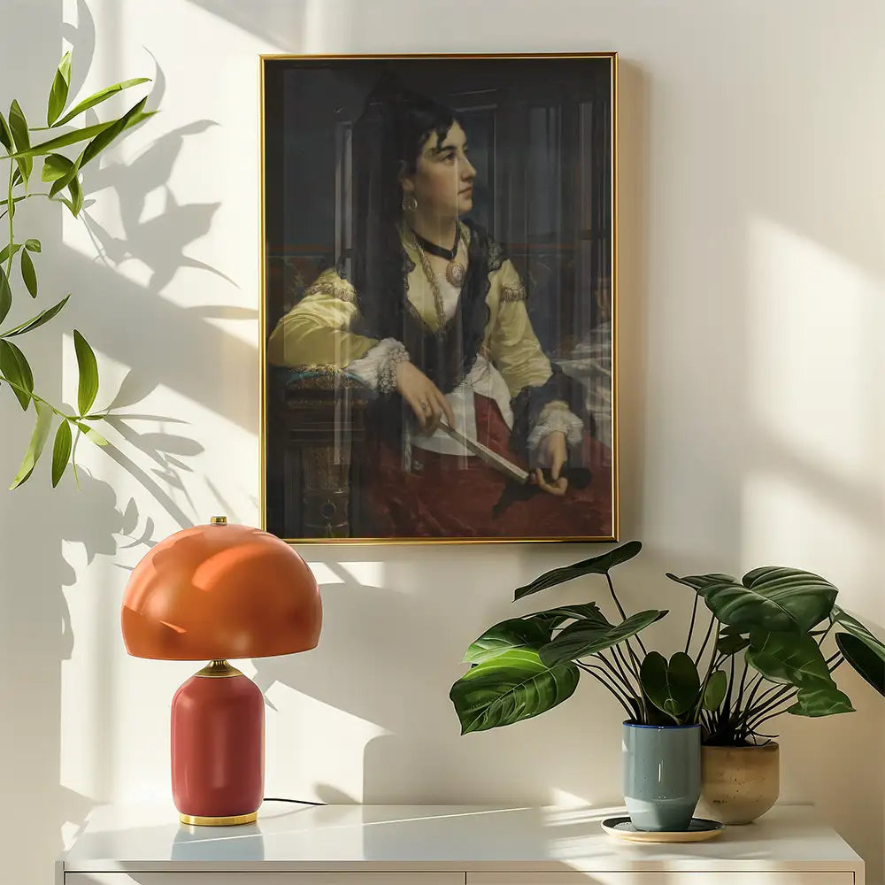 Girl with mantilla by Jan Frederik Pieter Portielje - Art Print Mockup 2