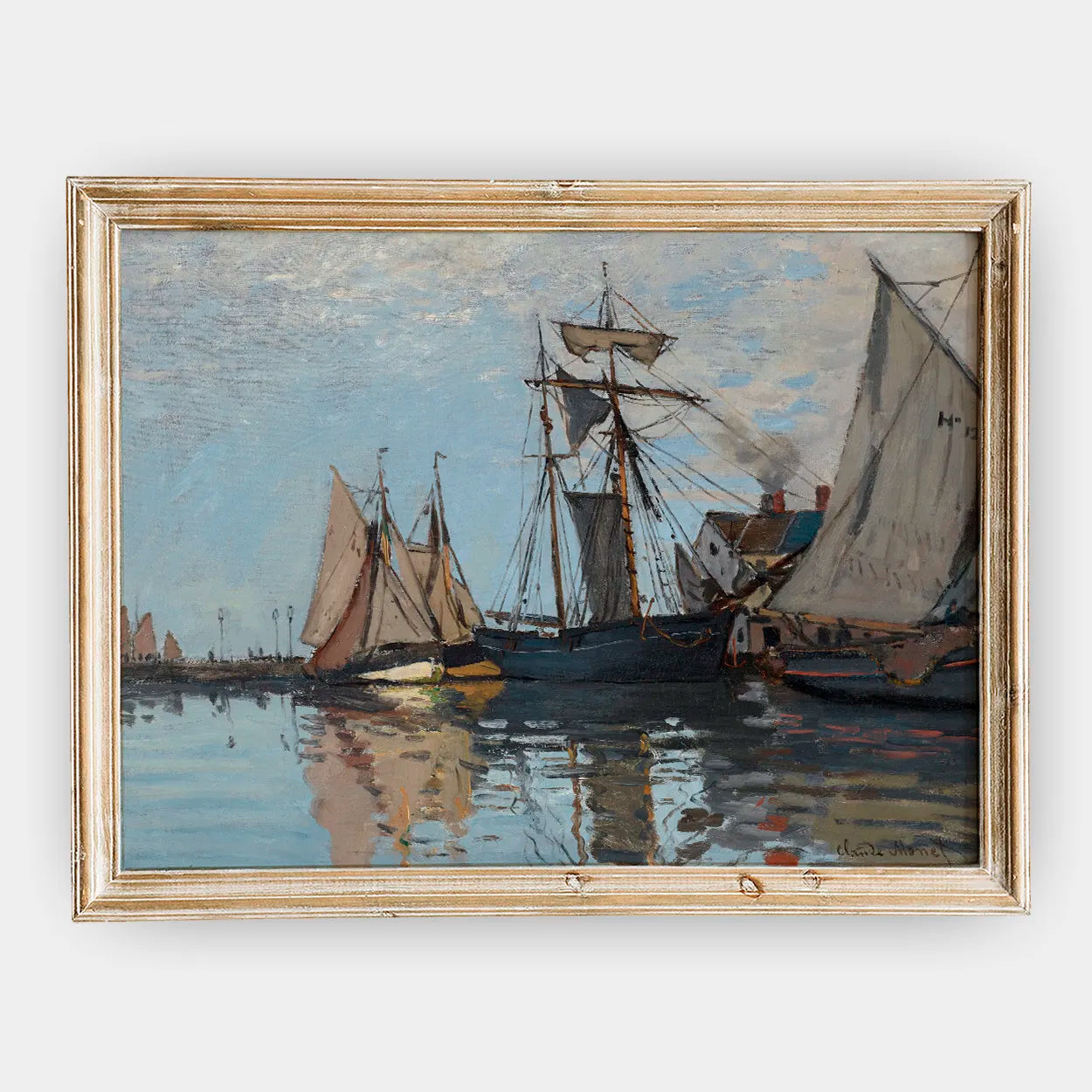 Claude Monet - Bateaux dans le port de Honfleur #187 a beautiful painting reproduction by GalleryInk.Art