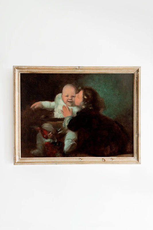 Eugene Carriere - The Kiss #6 a beautiful painting reproduction by GalleryInk.Art